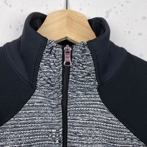 Calia Warm 1/4 Zip Pullover Graphite/Egret/Caviar (gray and black). Thumbholes. - Picture 5 of 12